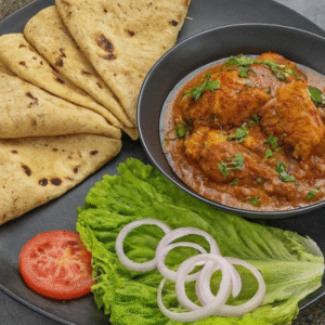 chicken masala with 4 butter chapati and green salad